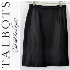 TALBOTS Black Silk Skirt Size 8